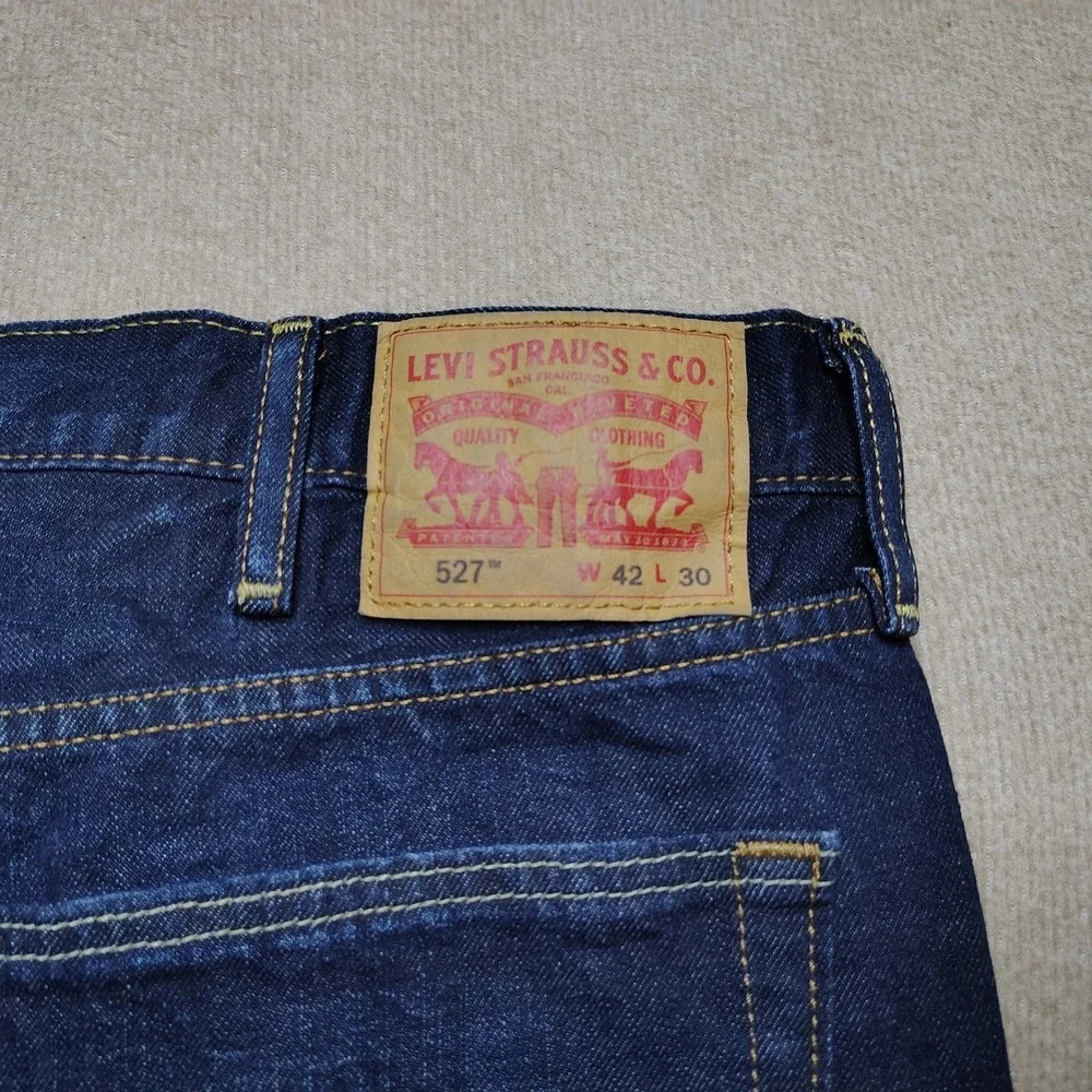 Levi's 527 Men's Slim Fit Bootcut Jeans Dark Wash Size 42x30 Cowboy Ranch